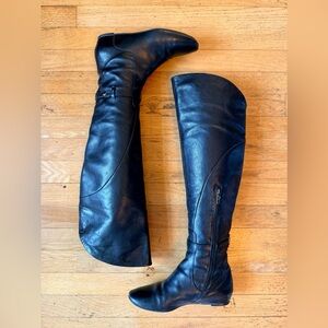 Vintage Y2K 00s Via Spiga Over the Knee Pirate Riding Boots Round Toe Whimsygoth